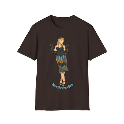 Art Deco Dancer -Here for the Vibes. Unisex Softstyle T-Shirt