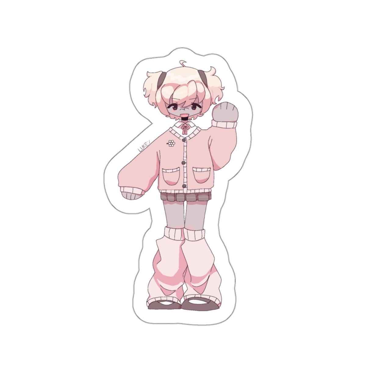 Peach girl Kiss-Cut Sticker