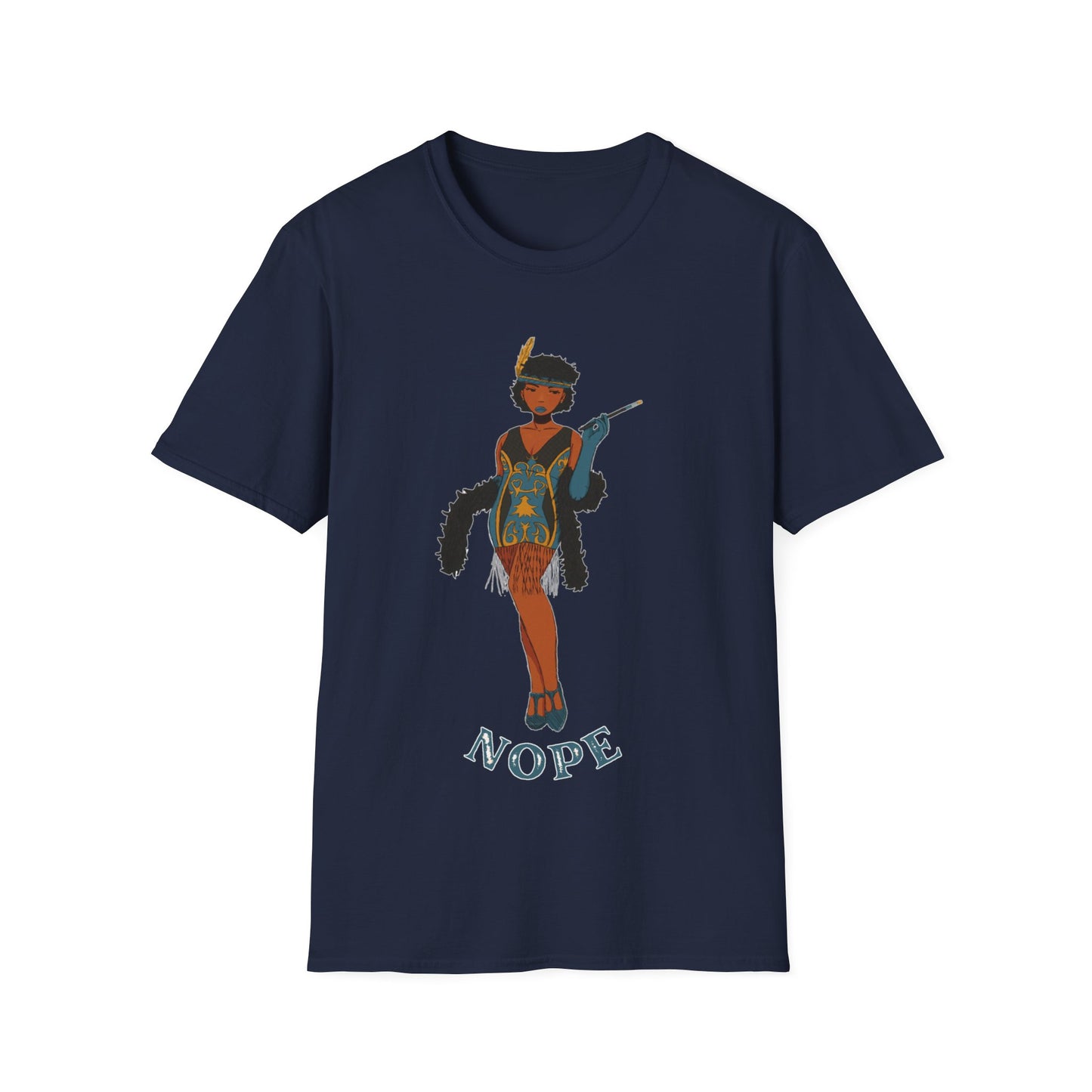 Art Deco Dancer-Nope. Unisex Softstyle T-Shirt